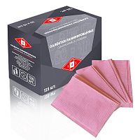 Салфетки ламинированные Euro Standart 33*45 (бумага + полиэтилен) розовые 125шт