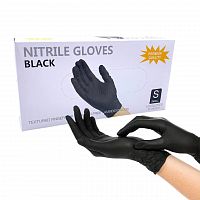 Перчатки нитриловые неопудренные черные S 50 пар