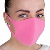 Угольная многоразовая маска розовая 1 шт