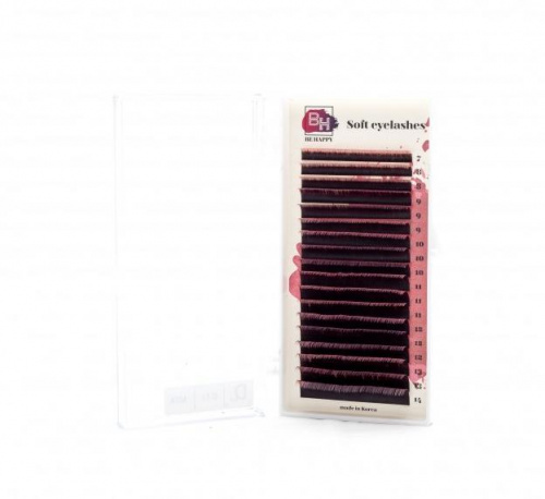 Ресницы Be Happy Soft Tow Tone Pink D 0,10 7-14 мм 20 линий